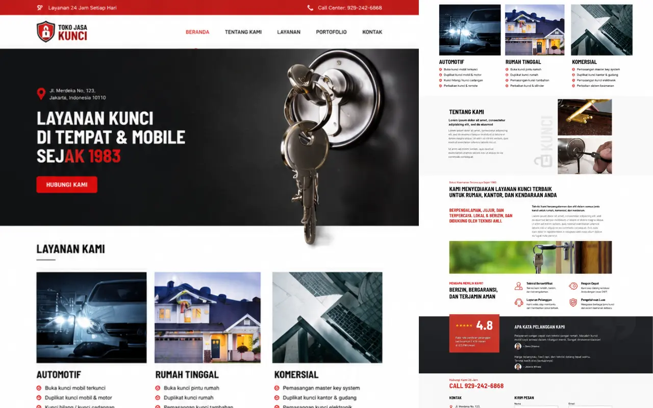 Landing Page Langking Web Jasa Pembuatan website profesional Langking Creative Production Semarang Demak Jogja