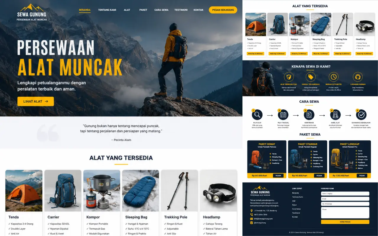 Landing Page Langking Web Jasa Pembuatan website profesional Langking Creative Production Semarang Demak Jogja